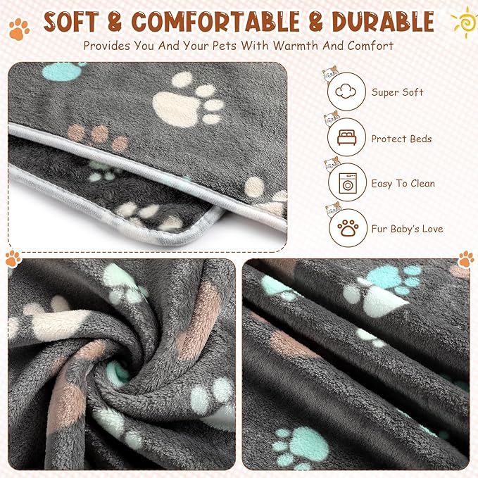 Tegeme 8 Pcs Fleece Dog Blankets - Image 3