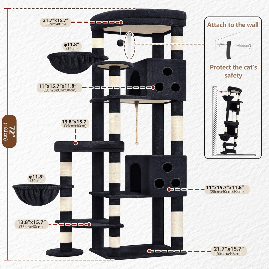 Cat Tree Tower, Sturdy Structure for Large Audlt Cats GCT807G