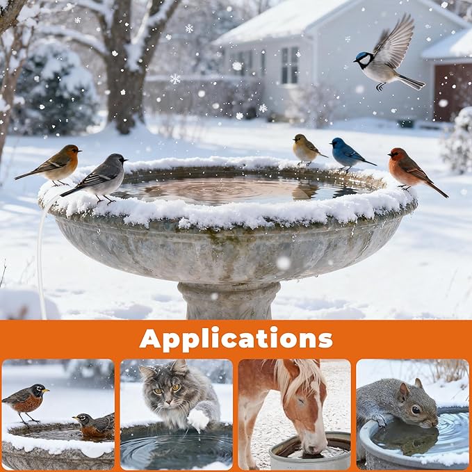 Bird Bath Heater | Pond De-icer, Safety Thermostatically Controlled - Image 5