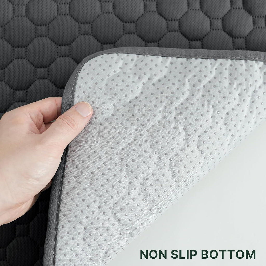 H.VERSAILTEX Premium Washable Pee Pads for Dogs 2 Pack Super Absorbent 100% Waterproof Reusable Non-Slip Quilted Puppy Training Pads for Crate Playpen Whelping & Potty Training(36"x36", Grey)