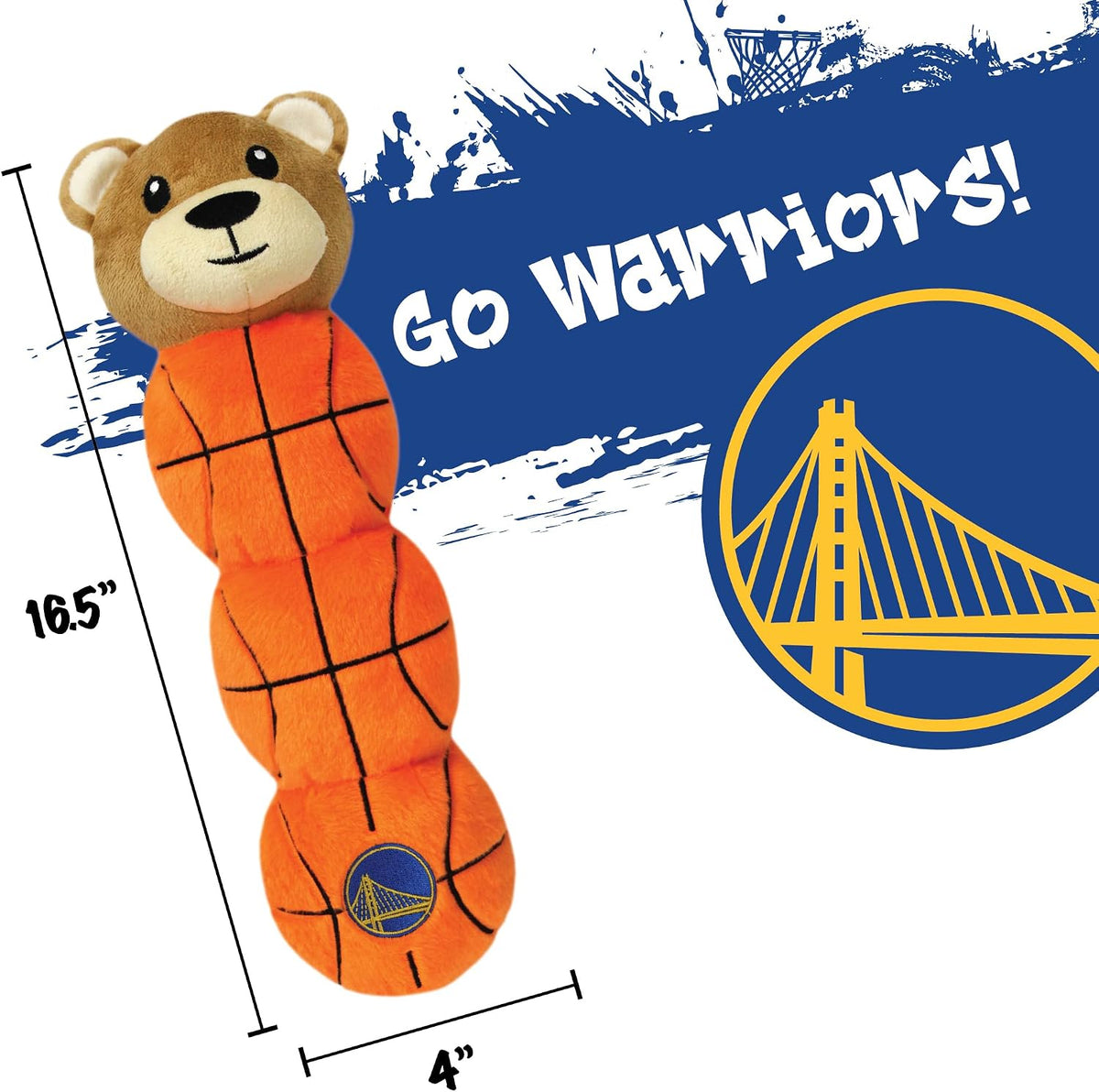 NBA Golden State Warriors Mascot Long PET Toy for Dogs & Cats with 4 Inner SQUEAKERS in Soft Plush