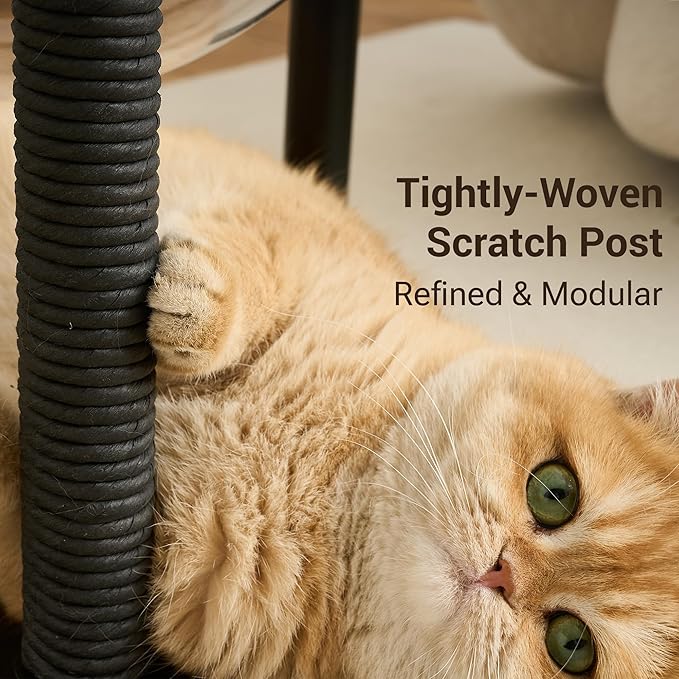 Modern Cat Tree Tower for Indoor Cats up to 12lbs, Wood Cat Bed - Image 4