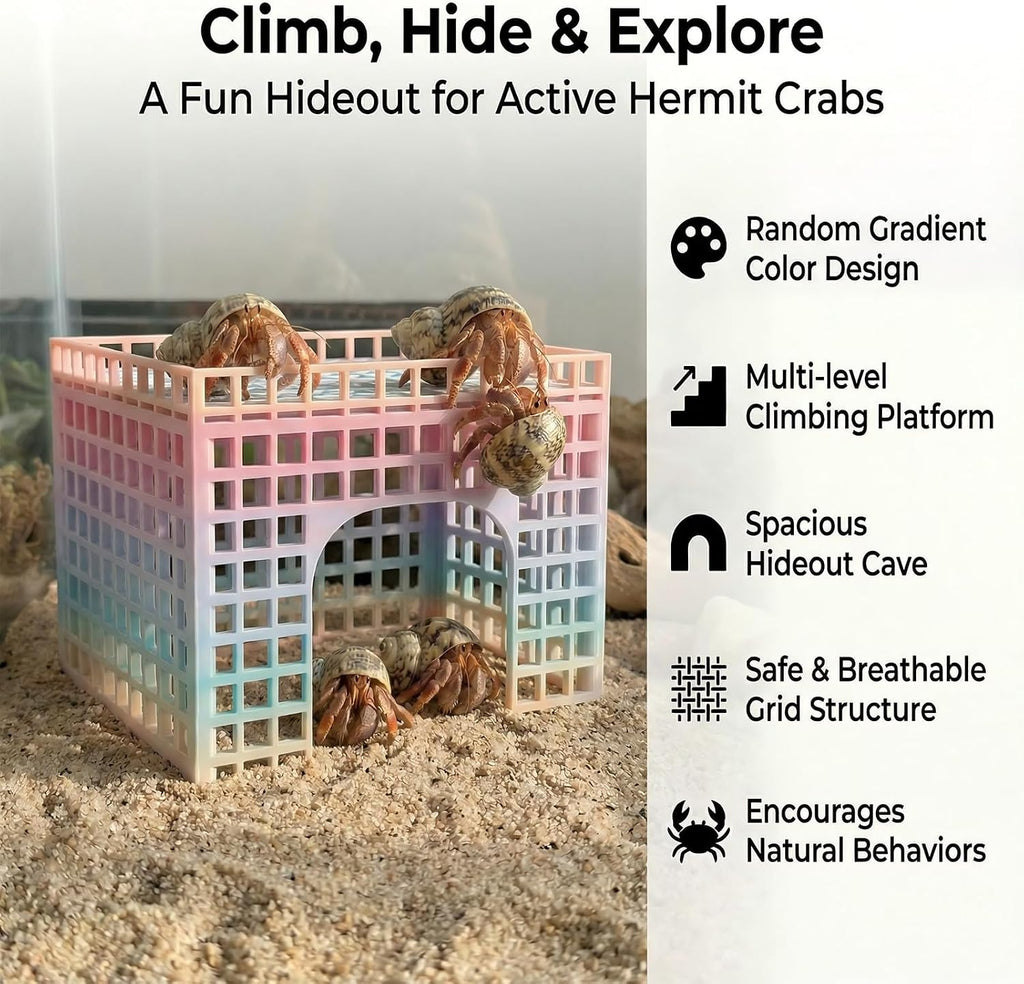 Hermit Crab Climbing Hideout, Stackable Platform Habitat Accessory