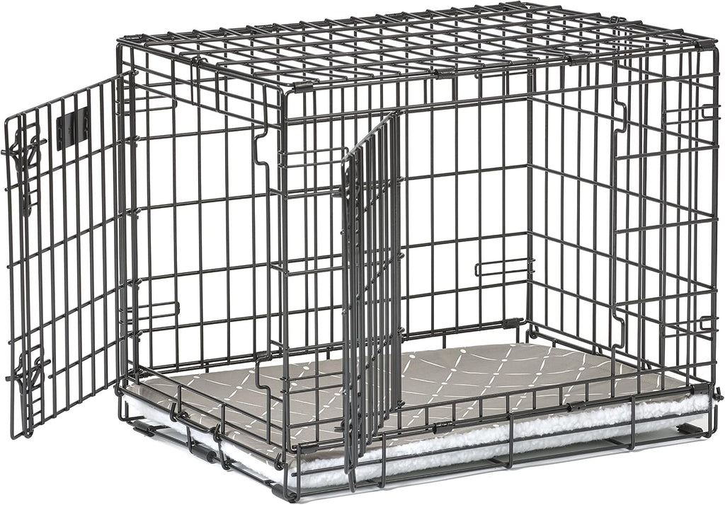 MidWest Homes for Pets Quiet Time Reversible Crate Pan Cover 24' Mushroom Diamond/Fleece, Small