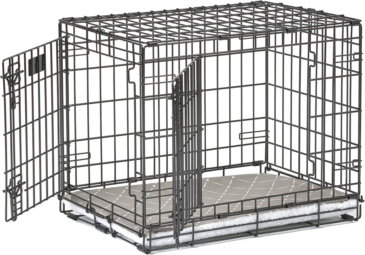 MidWest Homes for Pets Quiet Time Reversible Crate Pan Cover 24' Mushroom Diamond/Fleece, Small
