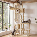 Feandrea Cat Tree, 79.5" Heavy Duty Cat Tower Condo for Indoors, Beige