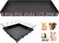 DZWLKJ Waterproof Guinea Pig Cage Liner,Washable Tarp Bottom Base,Cherry Graphic,48"x48", Reusable for Rabbit, Chinchilla, Hedgehog, Ferret & Other Small Animals.
