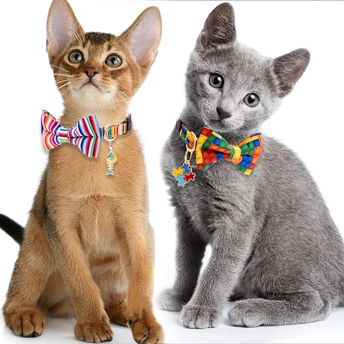 Faygarsle 2 Pack Breakaway Bowtie Cat Collar - Image 6