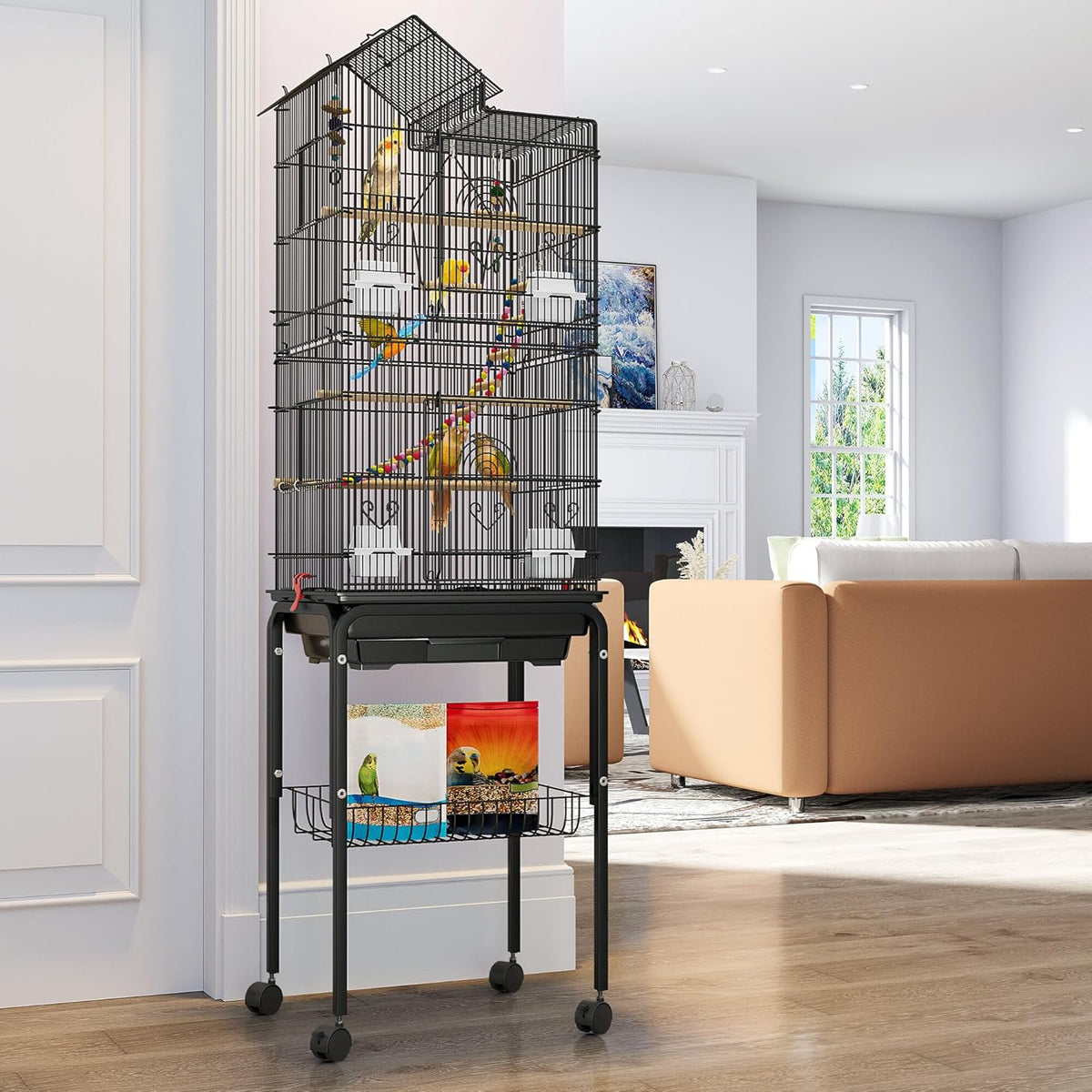 YITAHOME 62 inch Metal Bird Cage, Large Parakeet Cages