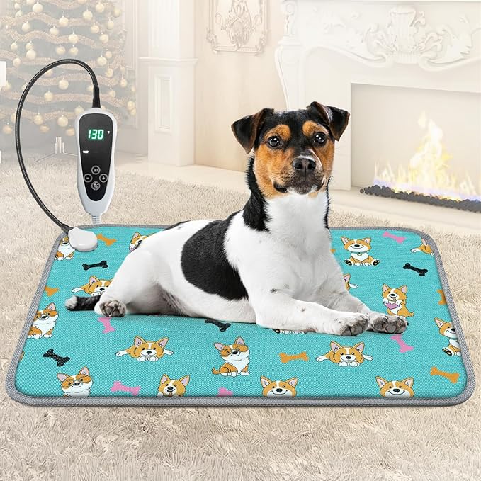 Dog Heating Pad 28×18 in Waterproof Heated Dog Bed, Smart Thermostat Switch by Afullrangeofservicesforyourpet