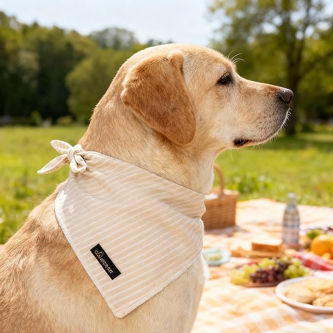 ARING PET Summer Dog Bandana-Cute Khaki Dog Bandanas, Comfortable Pet Scarf - Image 5