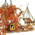 Daily Treasures Fall Reptile Terrarium Decoration,with Felt Hideout&Hammock