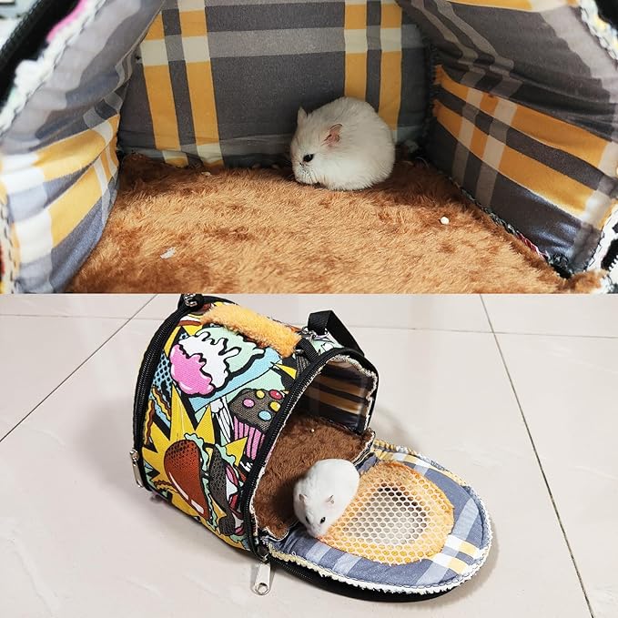 Hamiledyi Hamster Carrier Bag Gerbil Outgoing Travel Pouch Sugar Glider - Image 6