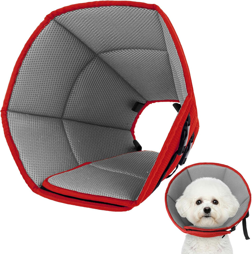 Allroaring Breathable Medium Dog Cone, Comfy Cone After Surgery Brown M