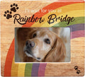 Rainbow Bridge Pet Memorial Picture Frame, Loss of Dog or Cat Sympathy Gift, I’ll Wait for You at Rainbow Bridge Personalized Pet Photo Option, 4 x 6 Picture Frame for Pet Bereavement Condolence Gift