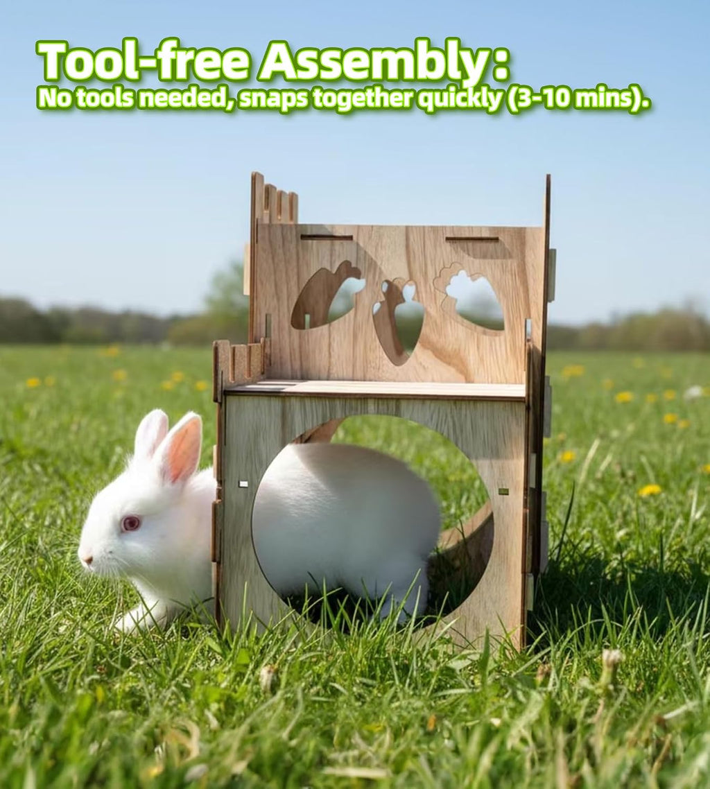Large Bunny Castle Sturdy House for Rabbits Ferrets Guinea Pigs