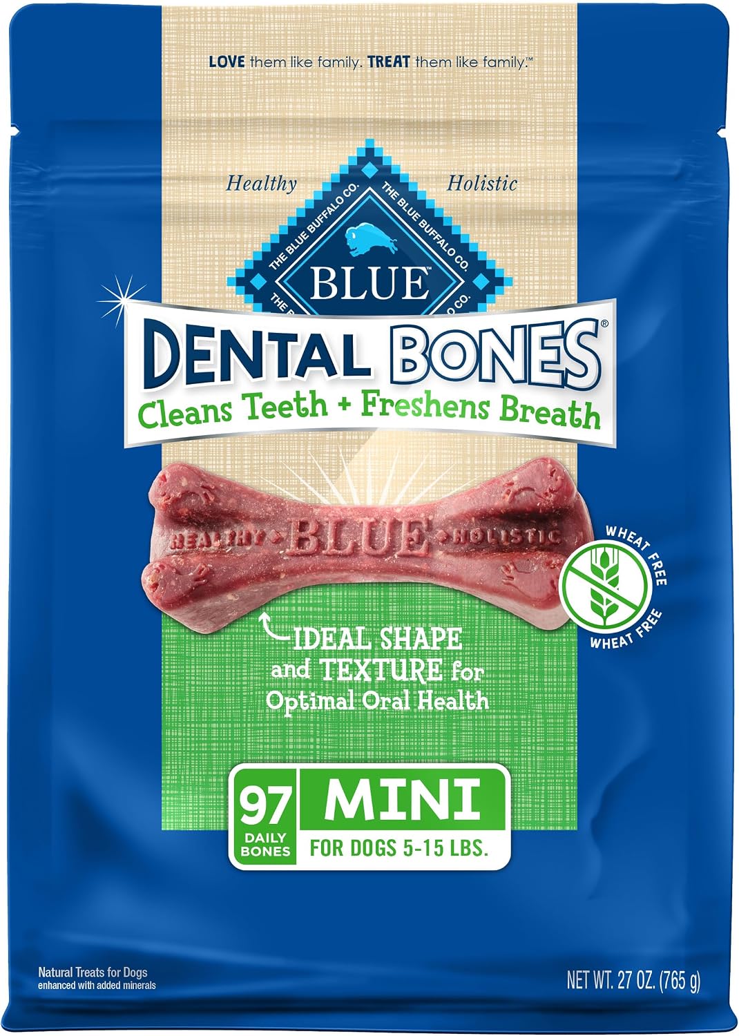 Blue Buffalo Mini Dental Bones, 27 oz, 97 Mini Bones