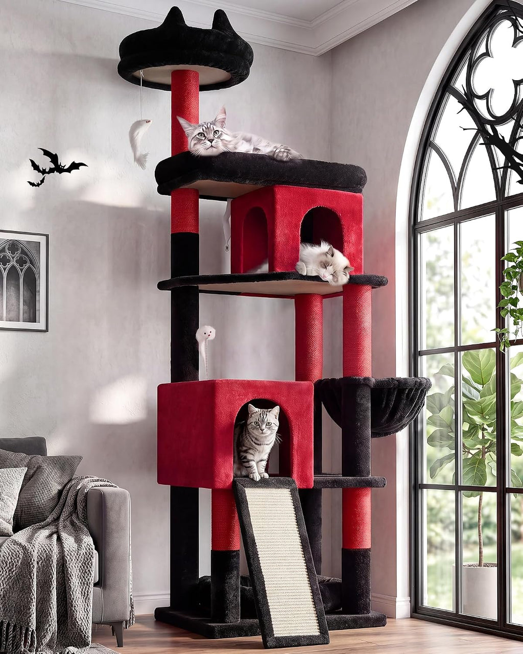 Globlazer S72 Heavy Duty Gothic Cat Trees for Large Cats 20 lbs+, Goth