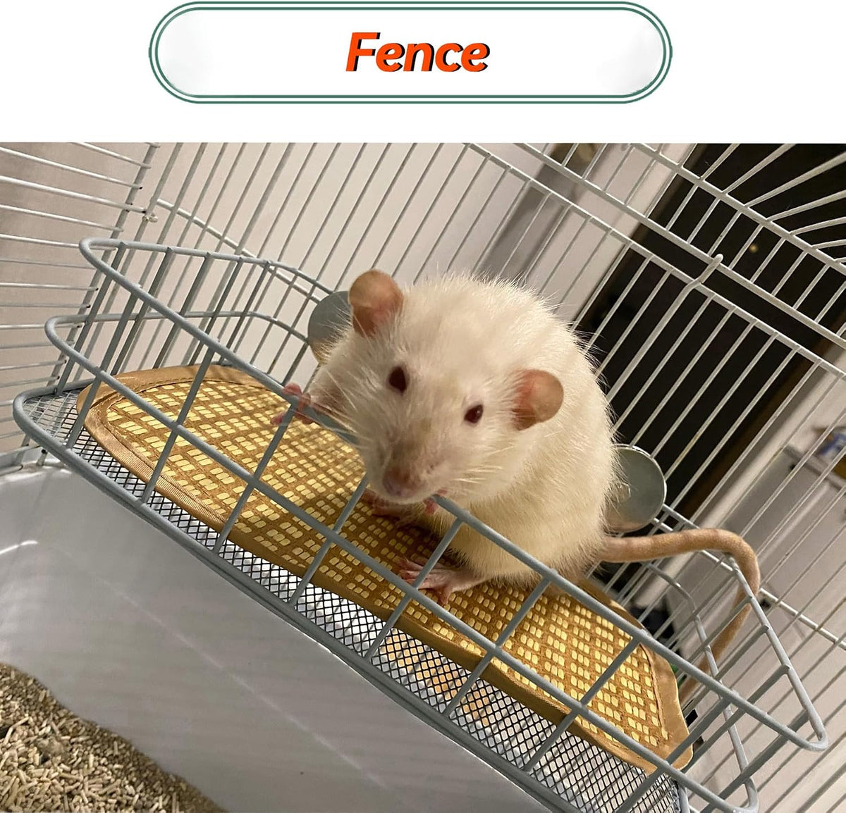 JSLZF Rat Cage Platform with Mat, Metal Chew-Proof Squirrel Ledge