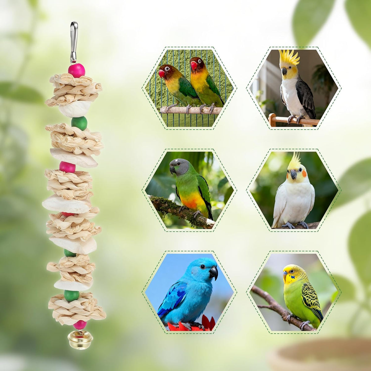 Bird Toys with Cuttlebone, Grinding Stone for Bird, 2 Pcs, B