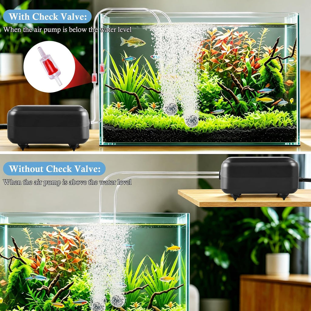 Dirvin Aquarium Air Pump, Ultra Quiet Adjustable Fish Tank Bubbler 3.5W