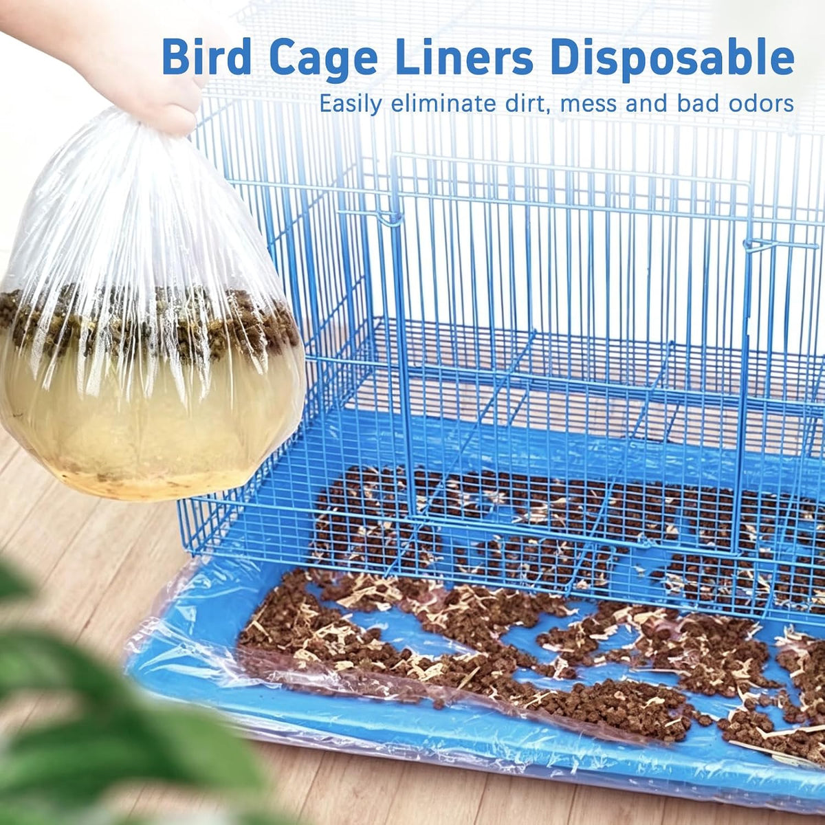 50 Pcs Bird Cage Liners Disposable,Large Style 35 * 43in