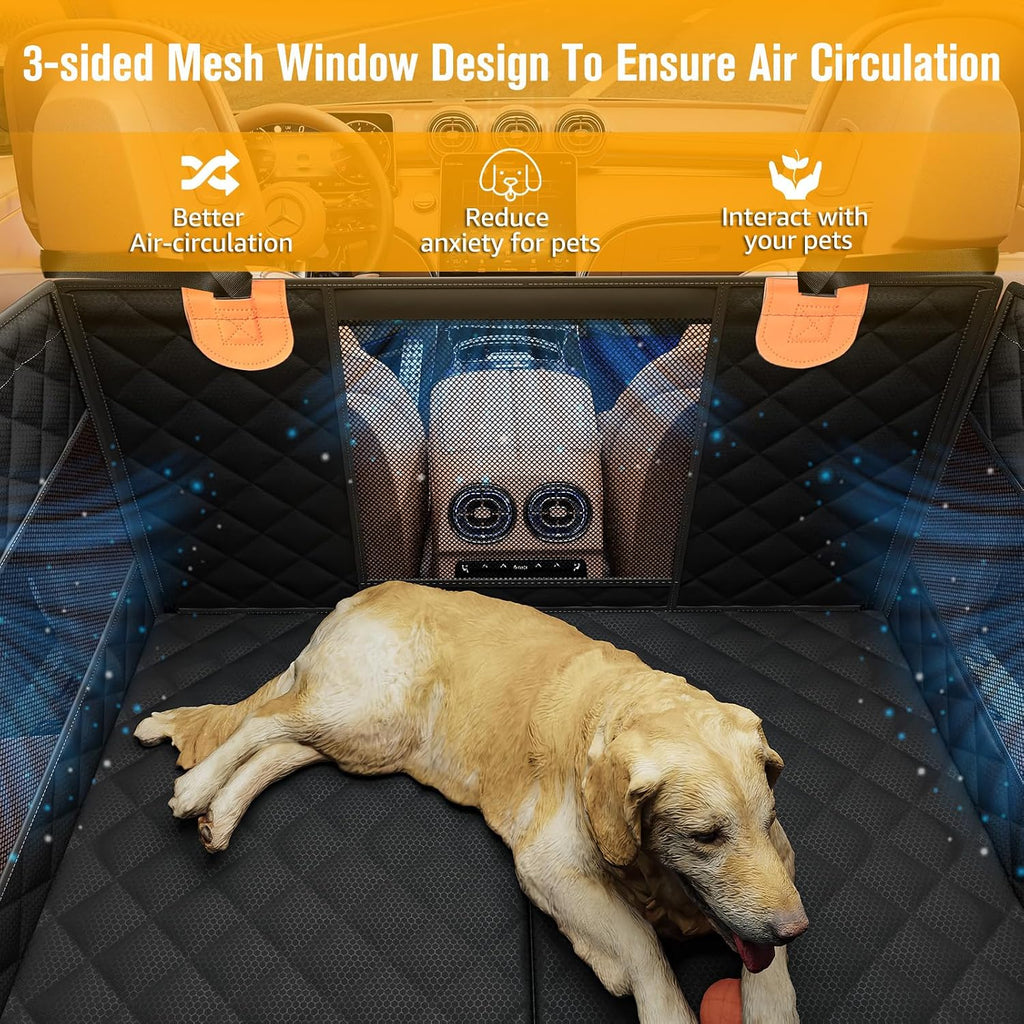 PETICON Large Dog Car Seat, Back Seat Extender for Dogs with Hard Bottom