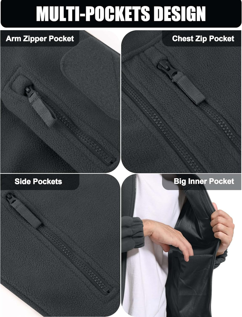 Men's Fleece Jacket Winter Warm Tactical Work Coat for Men