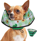 Soft Dog Cone Collar After Surgery: Foldable Long Comfortable Comfy Fabric Recovery Shame Elizabethan Stop Licking Small Medium Large Dogs (Green, S)