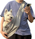 Dog Sling Adjustable Breathable for Small Dogs Cats 3-14 lbs,Grey
