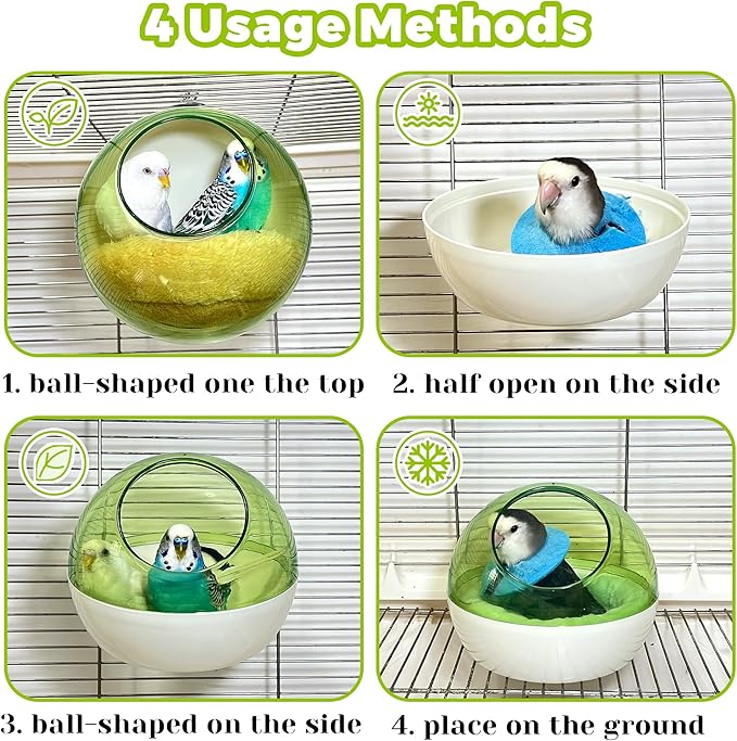 Bird Nest for Cage Bite-Resistant, Washable Clear Observation Small Bird House - Image 2