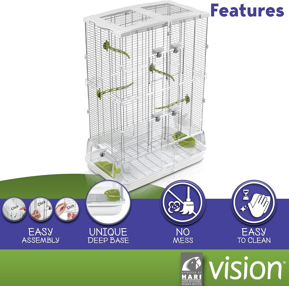 Vision M02 Wire Bird Cage, Bird Home for Parakeets, Finches and Canaries