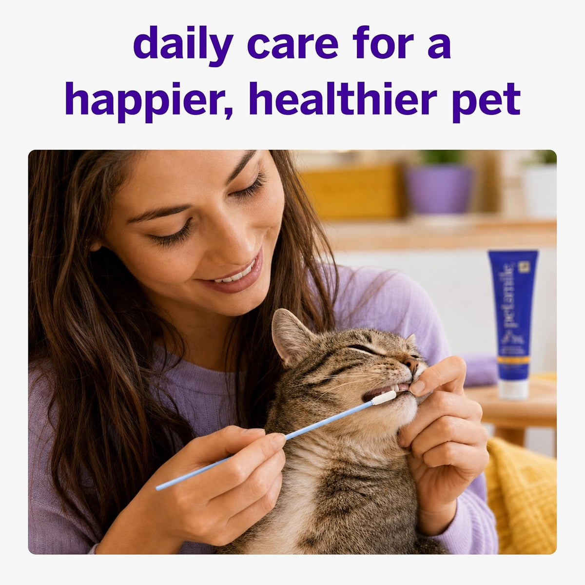 Petsmile Pet Toothpaste Applicator Swabs 50 Ct, Cat + Dog Teeth Cleaning