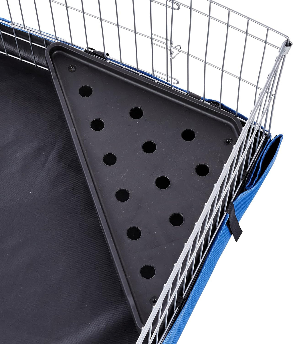Amazon Basics - Comfortable Indoor-Outdoor Small Pet Guinea Pig Habitat Cage with Canvas Bottom, Blue, 46.65" L x 13.78" W x 23.62" H
