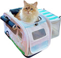 Soft-Sided Airline Approved Cat Carrier with Expandable Hideaway | Escape-Proof SBS Self-Locking Zippers | 22 lb Capacity | Vet Approved | Top & Side Entry | 17×11×11 in