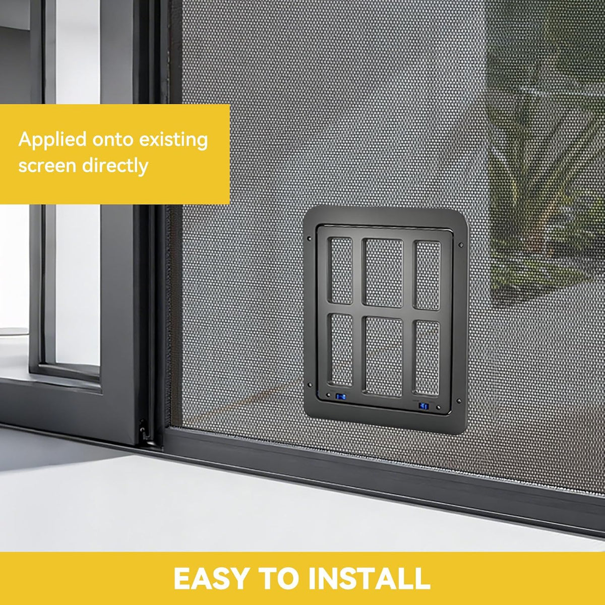 Enjoying Small Pet Door for Screen Door, Flap Opening 8.3" x 10.3", Window Screen Cat Door Doggy Door, Mesh Door with Magnetic Pet Door Built-in, Cat Door for Sliding Window Door, Lockable, Black