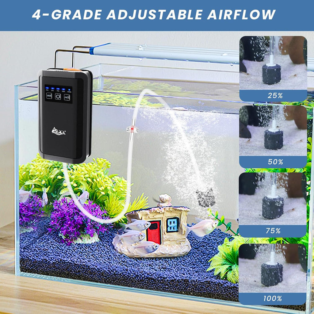 AQQA Rechargeable Portable Fish Bait Bucket Tank Aquarium Air Pump Bubbler