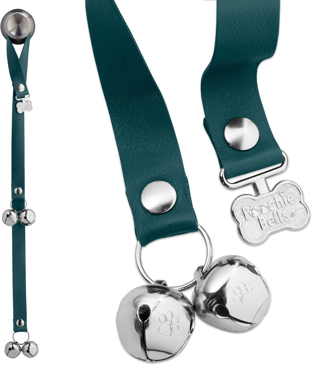 Dog Door Bell for Potty Training – The Original Potty Training Bells for Dogs, USA-Made Doggie Potty Bells, Easy Puppy Training, Loud & Durable Hanging Bells for Door, Leather Gray