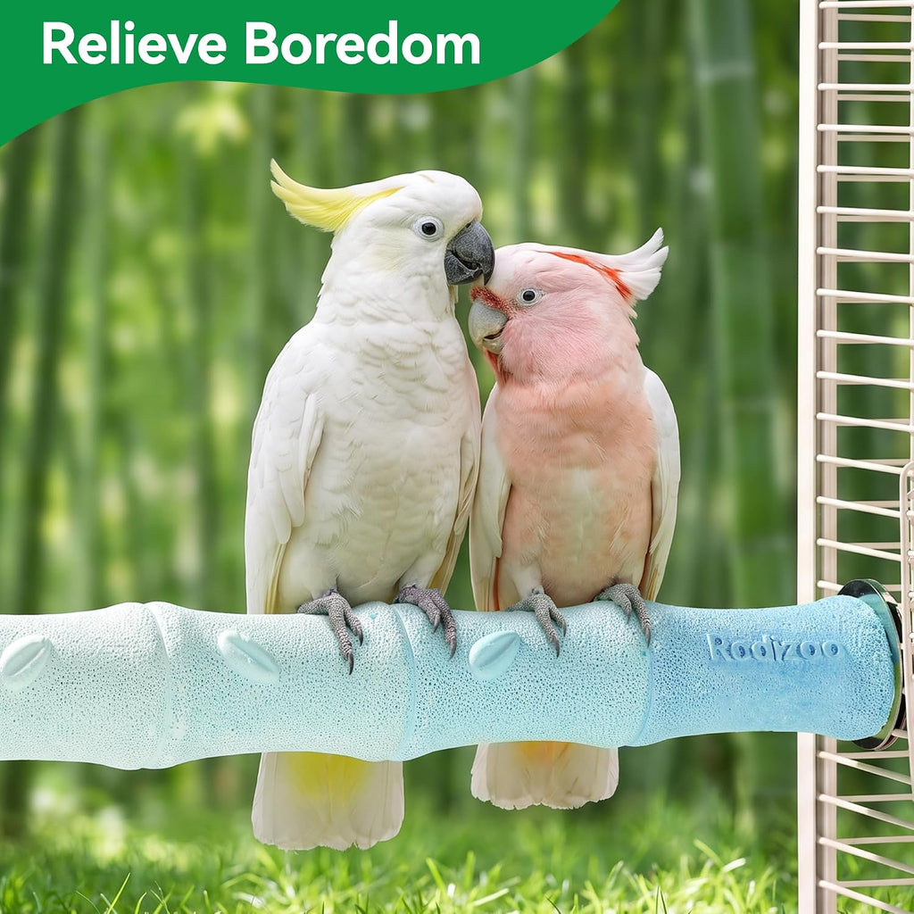 Large Parrot Perch, Bird Nails & Beak Grinding Bird Perch for Cage-Blue