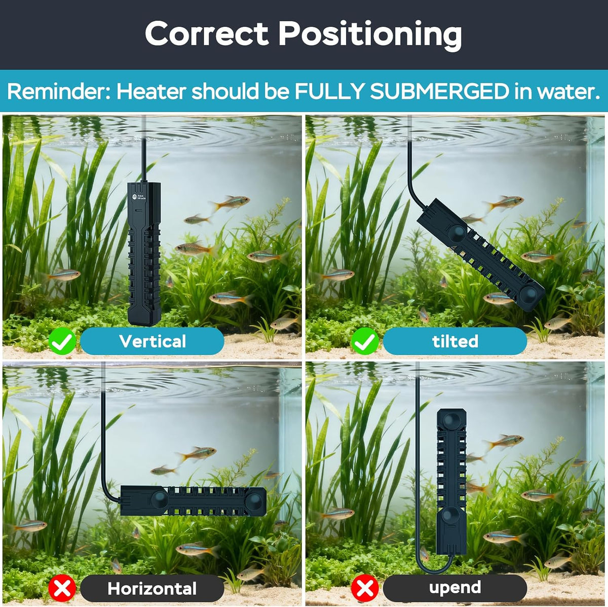 AquaMiracle 200W Submersible Aquarium Heater with LED Digital Display