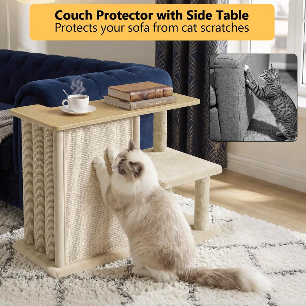 Large Cat Scratcher Side Table for Couch, Couch Protector End Table
