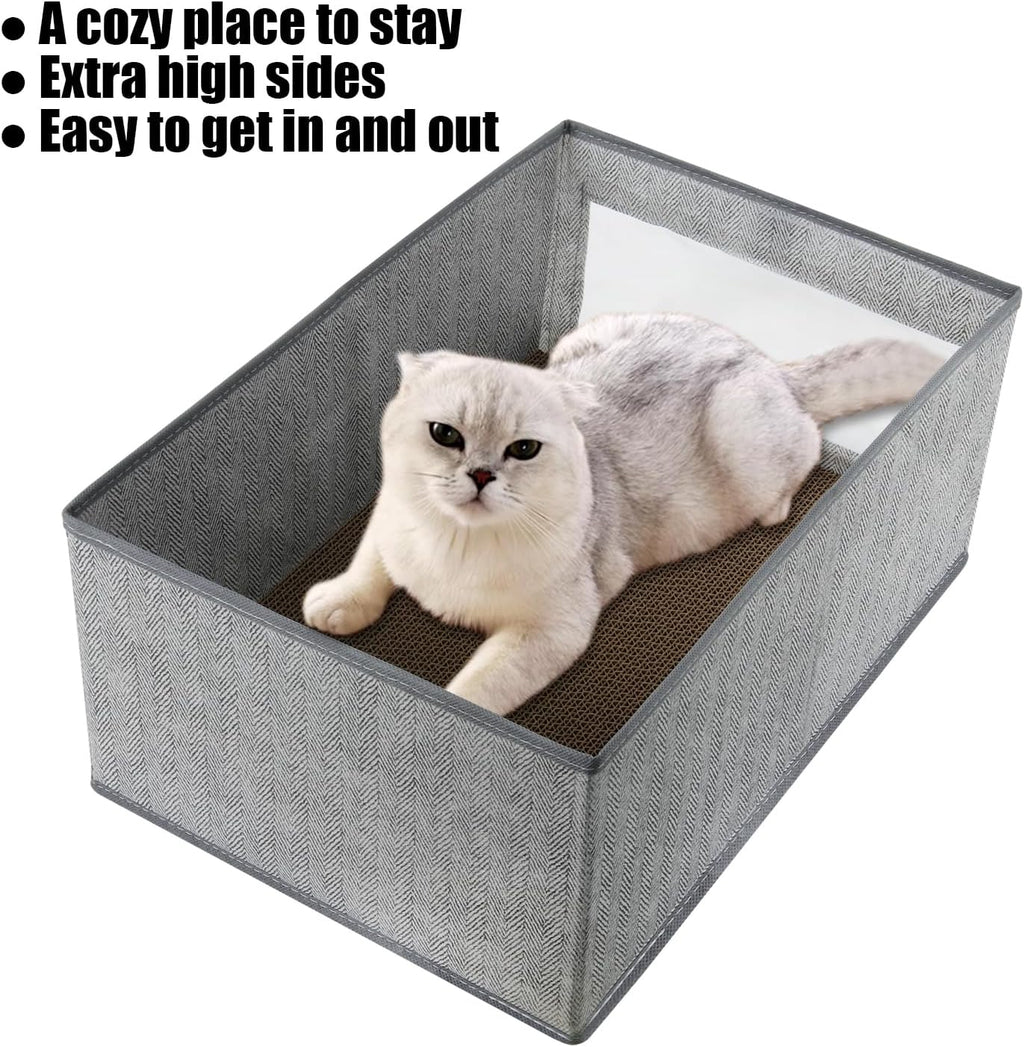 Kichwit Large Cat Scratching Pads, 3pcs Cat Scratcher Cardboard with a Box