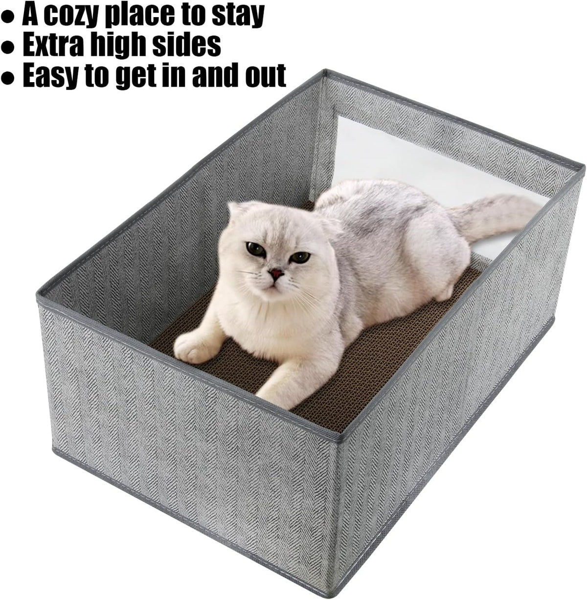 Kichwit Large Cat Scratching Pads, 3pcs Cat Scratcher Cardboard with a Box