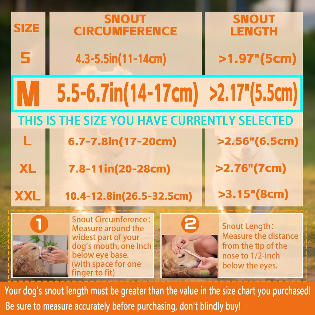 Dog Muzzle, Soft No Barking Mesh Muzzles for Medium Sized Dogs Anti Chewing, Breathable No Bite Muzzle for Mini Dachshund Jack Russell, etc, Suit for Grooming Vet Visits Allows Panting Drinking