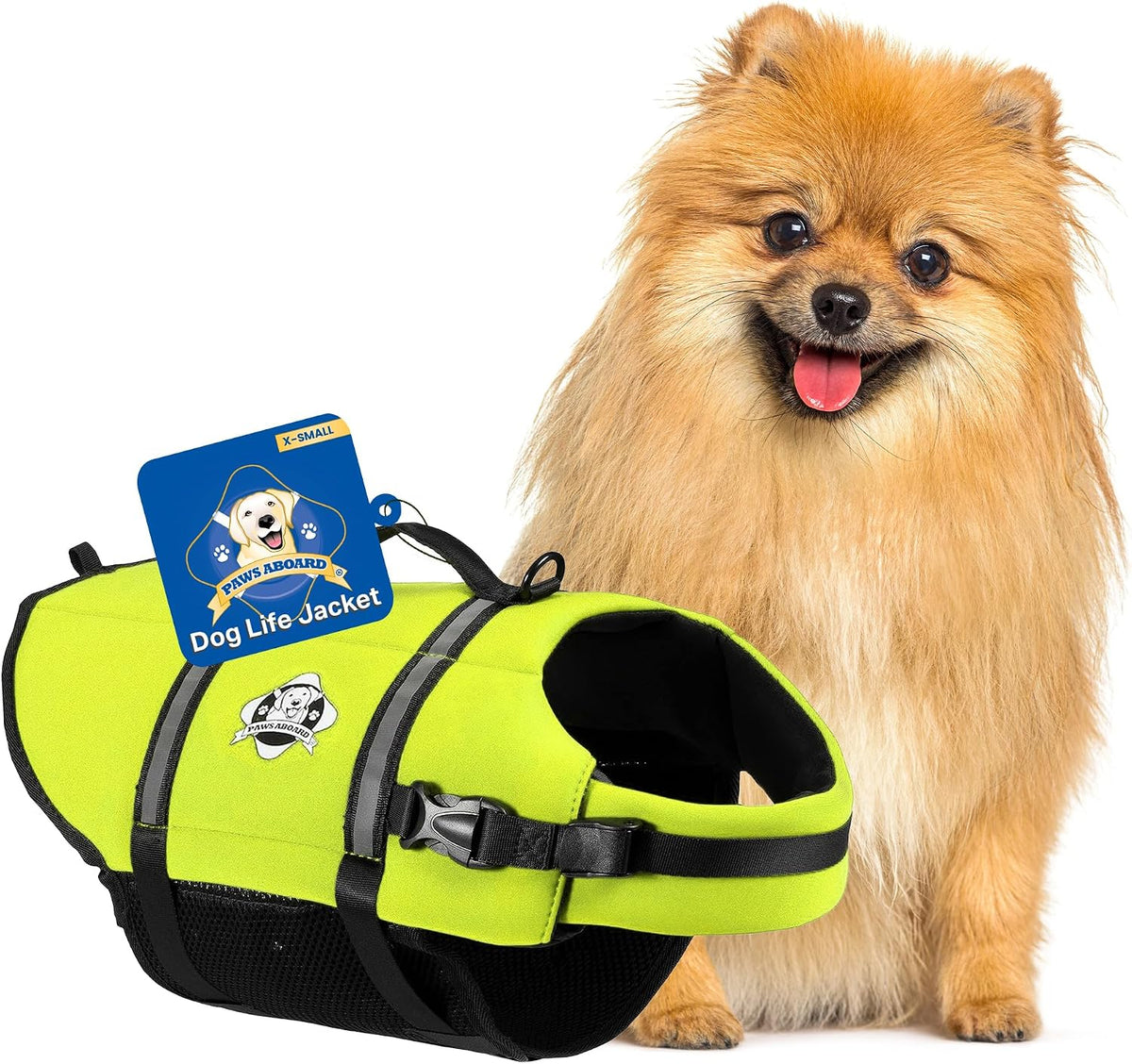 Reflective Dog Life Jacket with Handle (Red, X-Small)