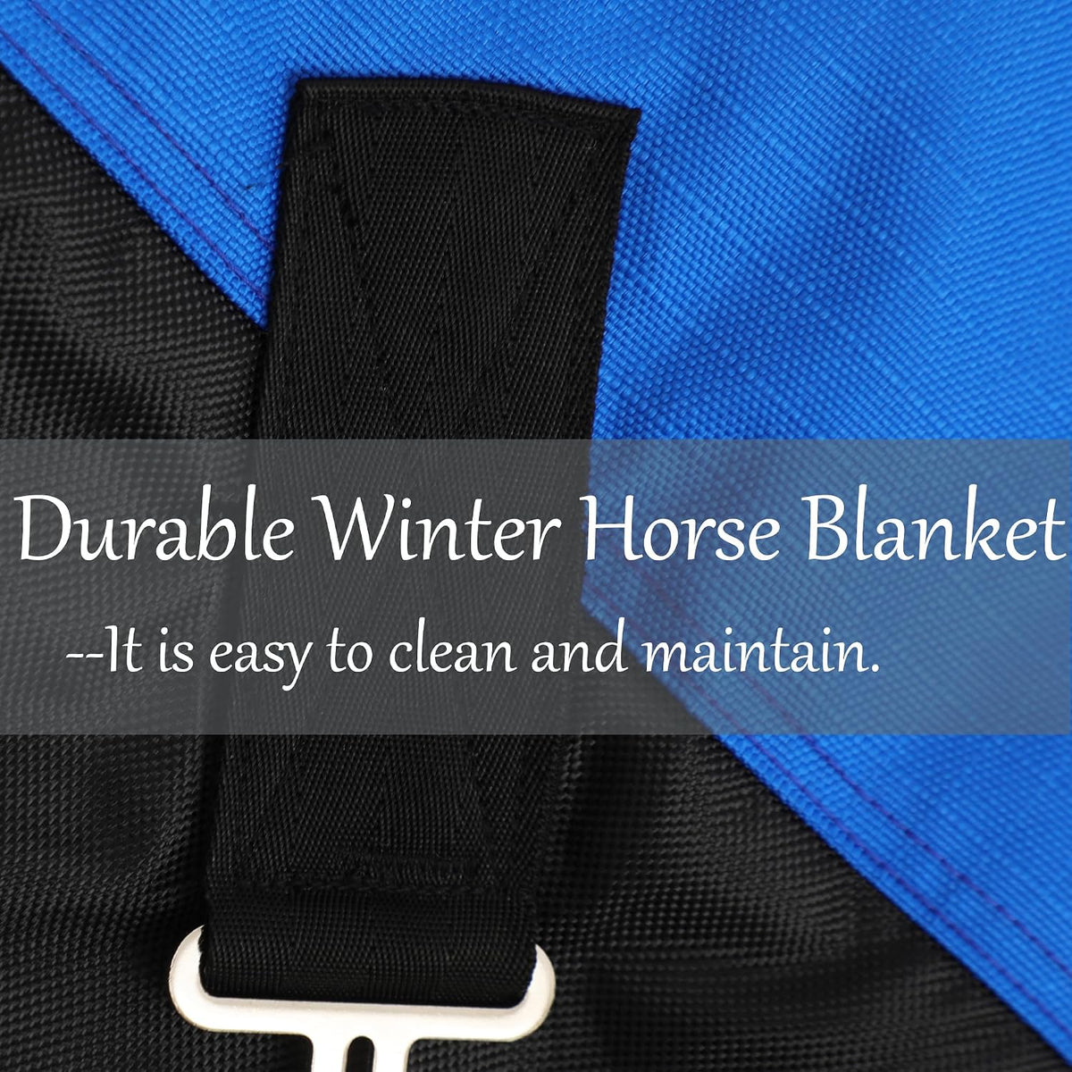 Mini Horse/Pony/Foal/Miniature Turnout Blanket, Medium Weight Winter Blanket for Horses, Donkey Blanket, 1680 Denier Waterproof &Breathable/220g Filling (Blue, 47in)