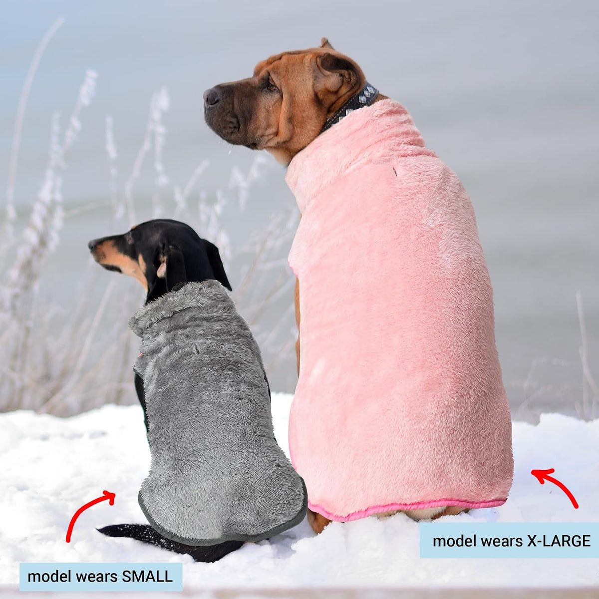 2 Pack Dog Jacket for Cold Weather, Winter Warm Pet Coat (M-XXL)