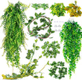 Reptile Plants for Bearded Dragon Tank Accessories, Hanging Plant Vines Set