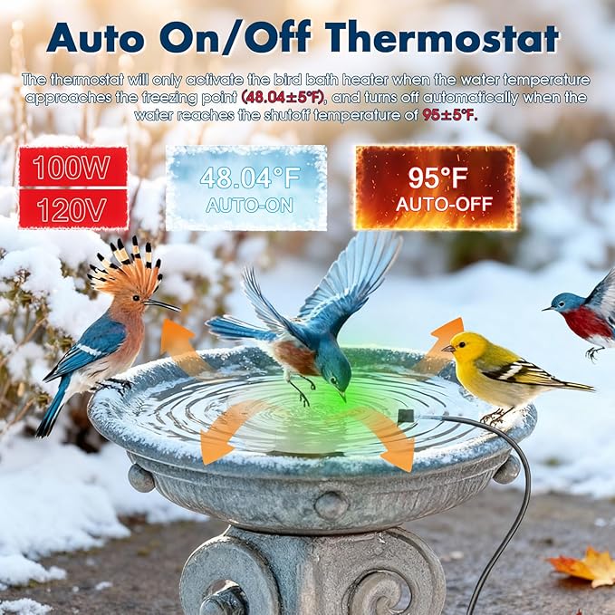 2 Pack Outdoors 100W Bird Bath Heater - Image 4