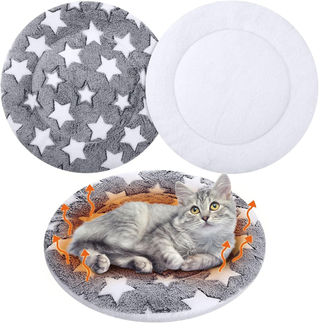 2 Pack Self Heating Cat Pad Self Warming Dog Mat, 16'', Large Star